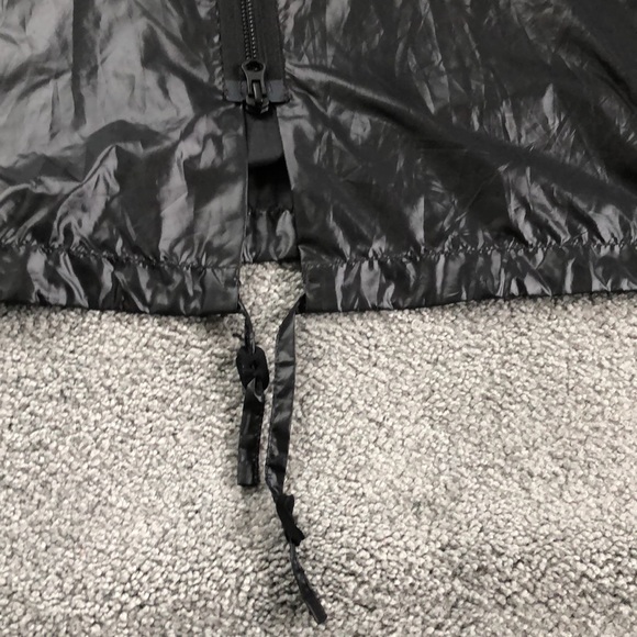 New HBC womens hooded long black shell lightweight packable rain coat M med - Picture 4 of 6